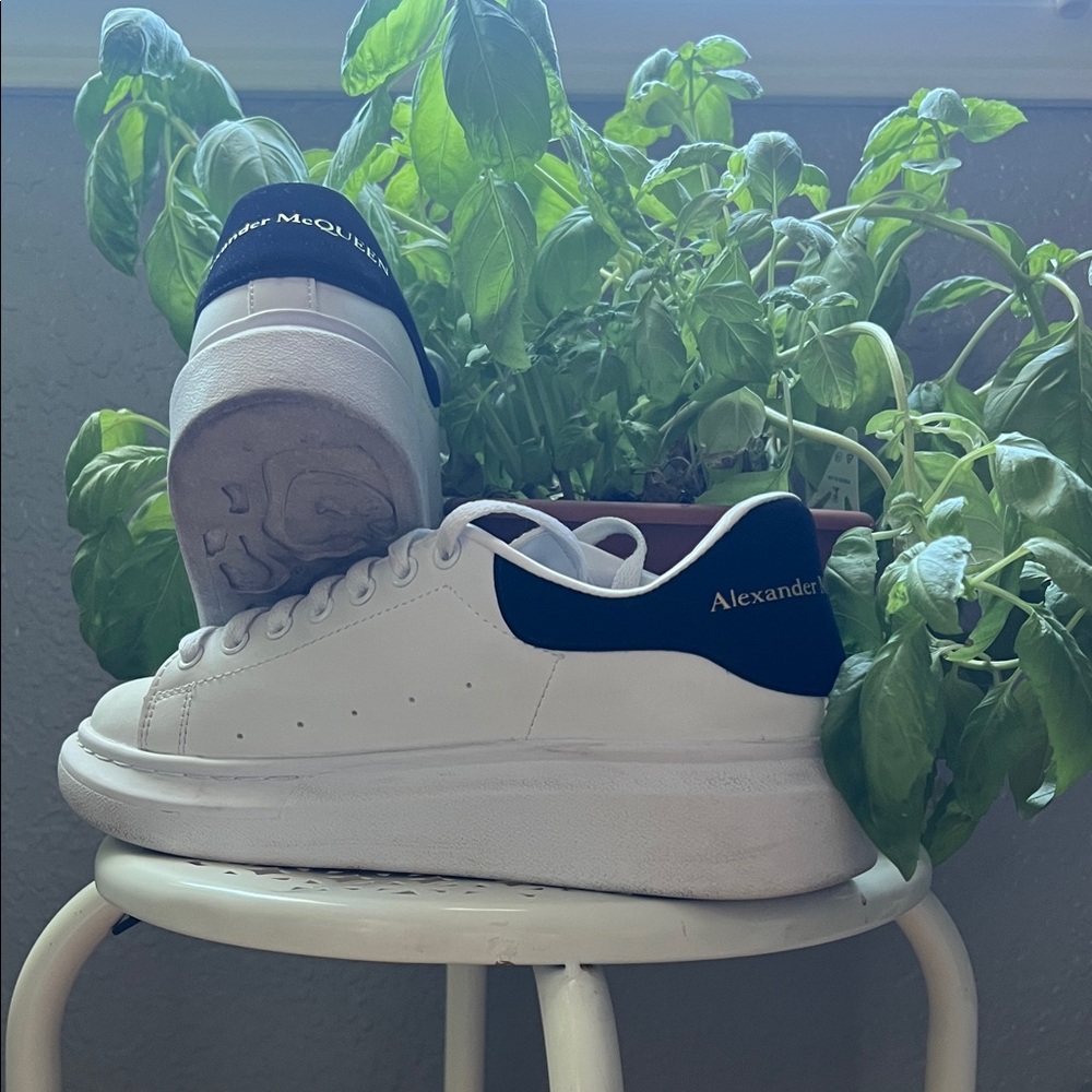 Alexander McQueen White Sneakers with Black Accent